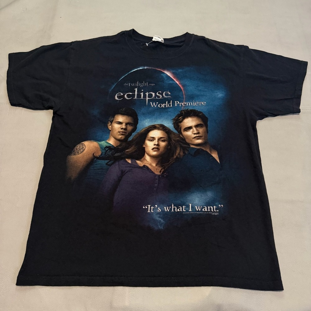 VTG Twilight Saga Eclipse T Shirt Men Black Anvil TV Movie Promo Skate Emo-L6924